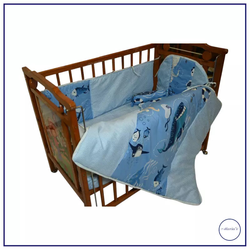 Premium baby cot bumper, comforter, and pillow set – hypoallergenic fabric