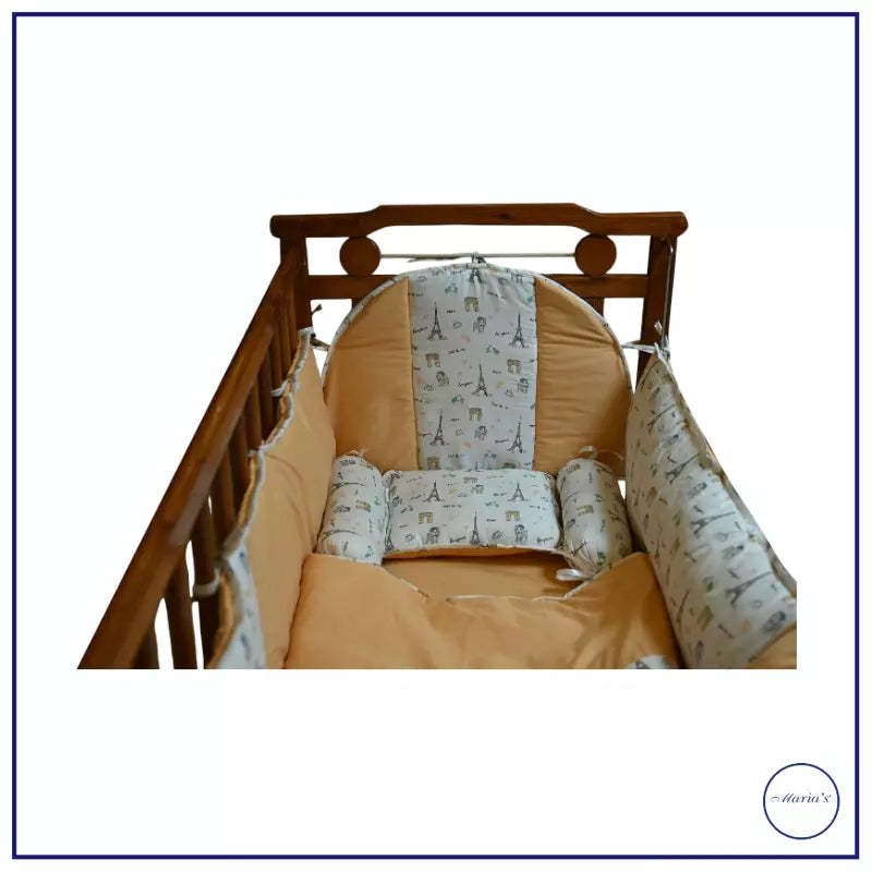 Complete baby bedding set with fitted sheet and neck roll – Maria’s