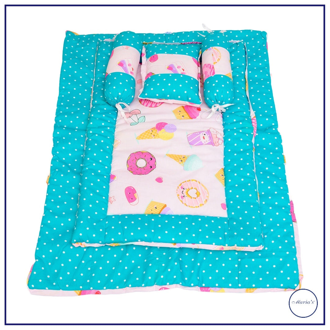 Five Piece Bed Set In Printed Cotton