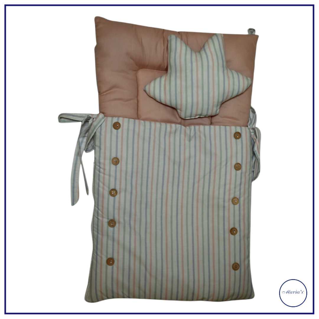Carry Nest In Cotton Satin with Buttons & Pillow