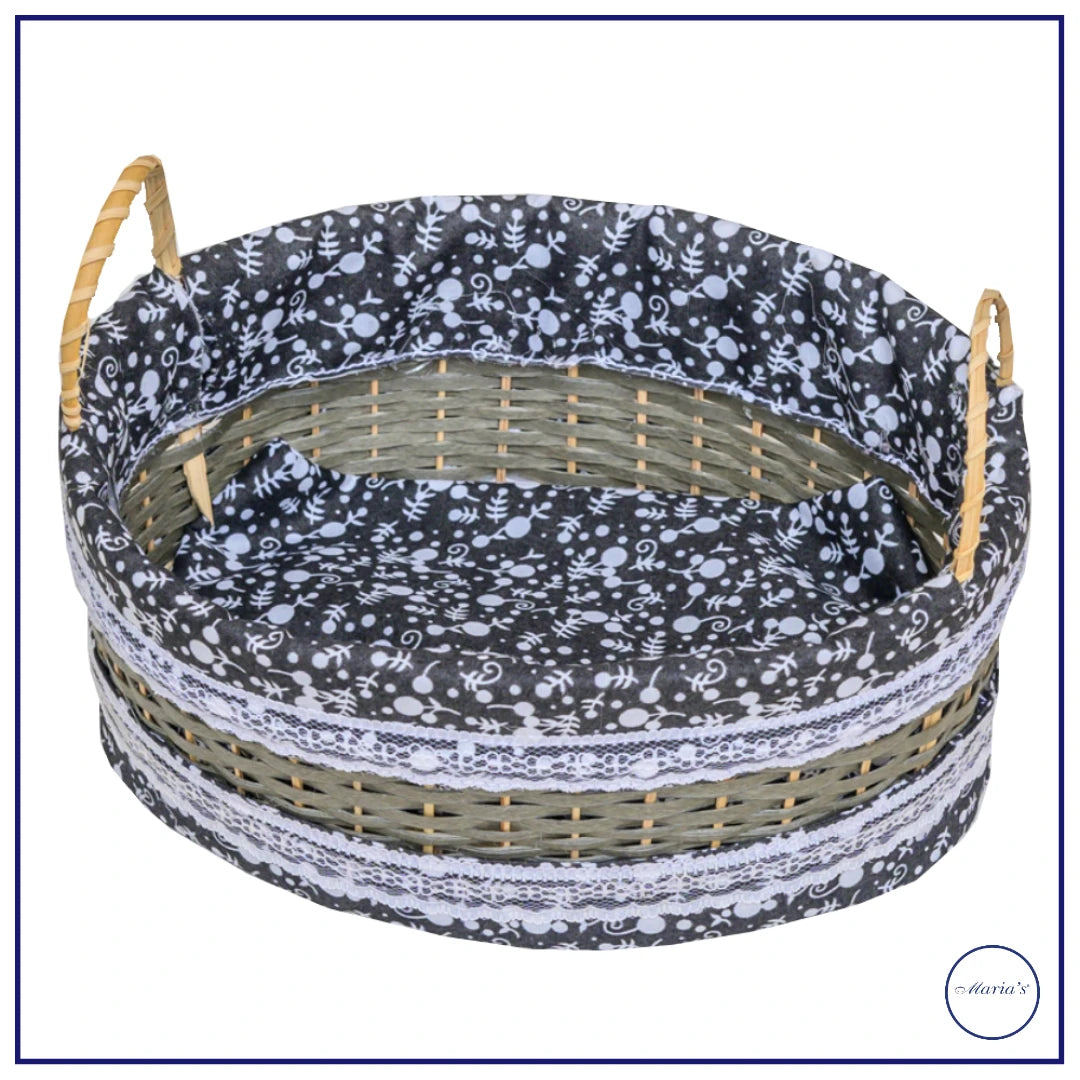 Bread Basket With Handle In Oval Shape