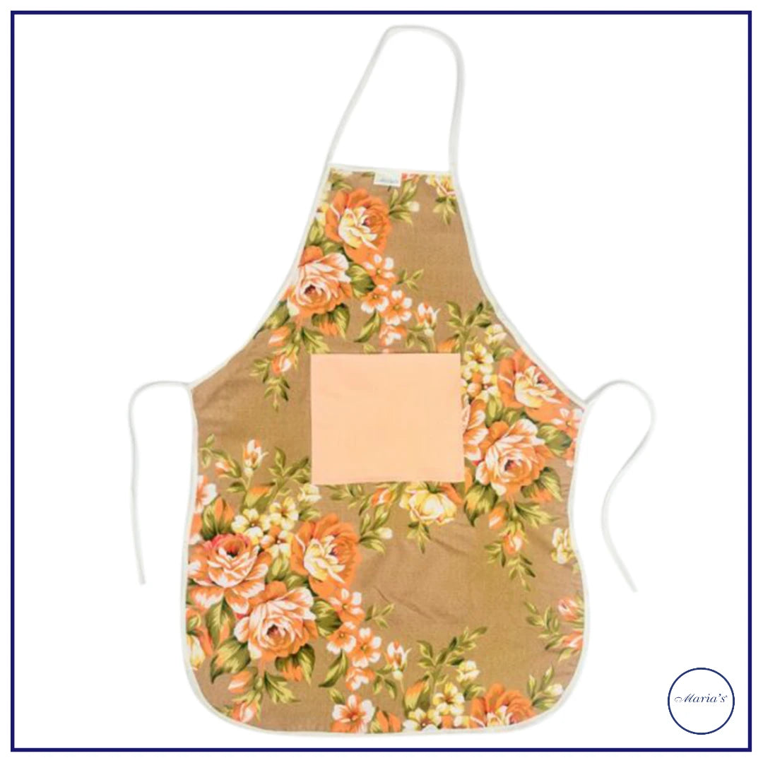 Apron Printed Cotton With Pocket