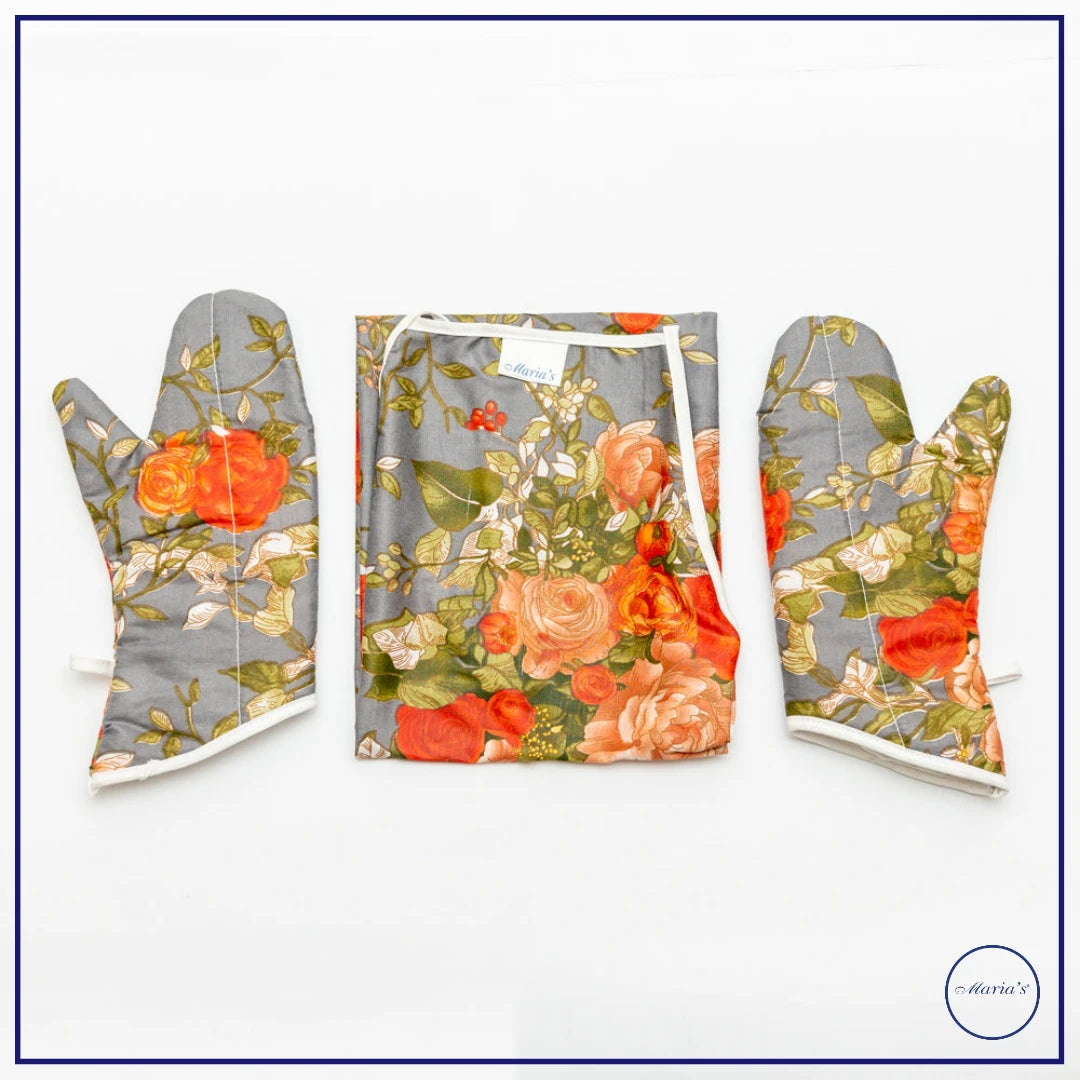 Apron With Gloves Pair Set