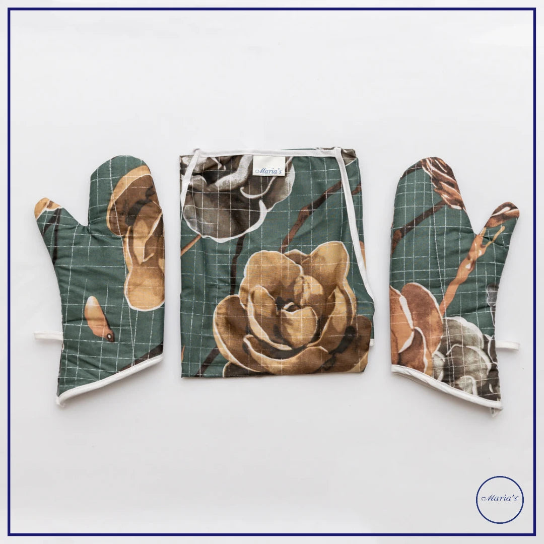 Apron With Gloves Pair Set