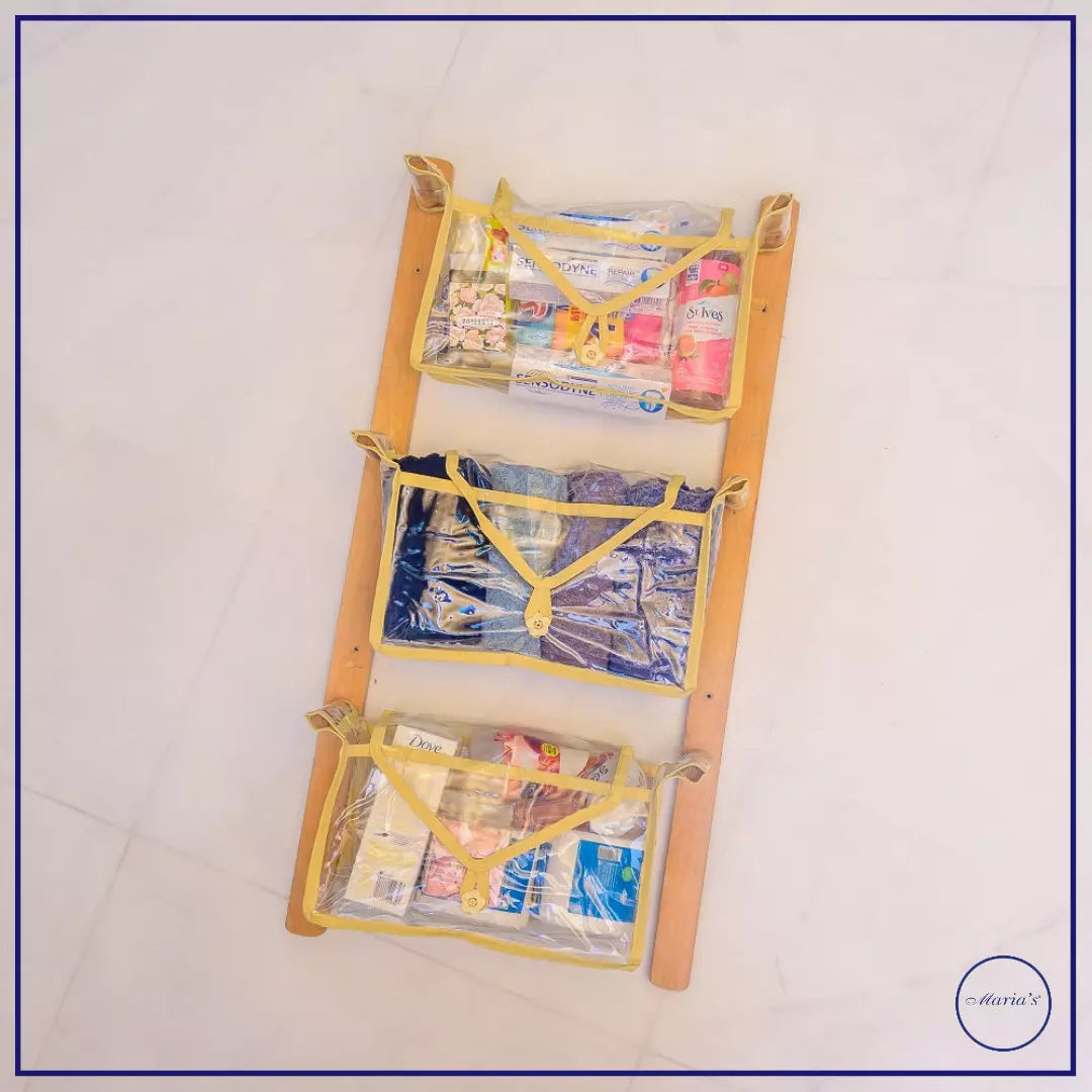 Wall hanging with wooden holder