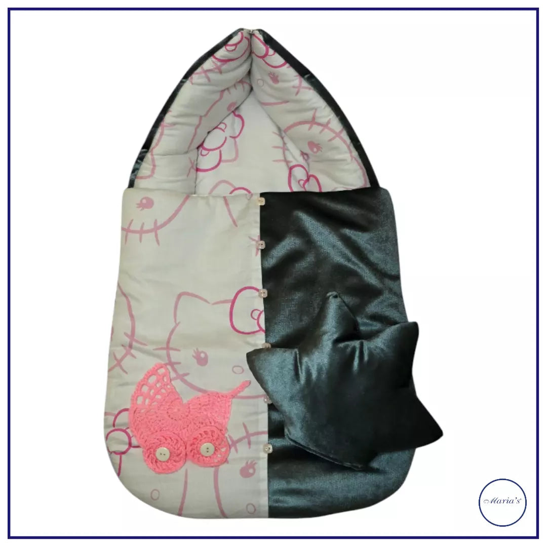 Velvet Carry Nest With Satin & Carry Crib Motive