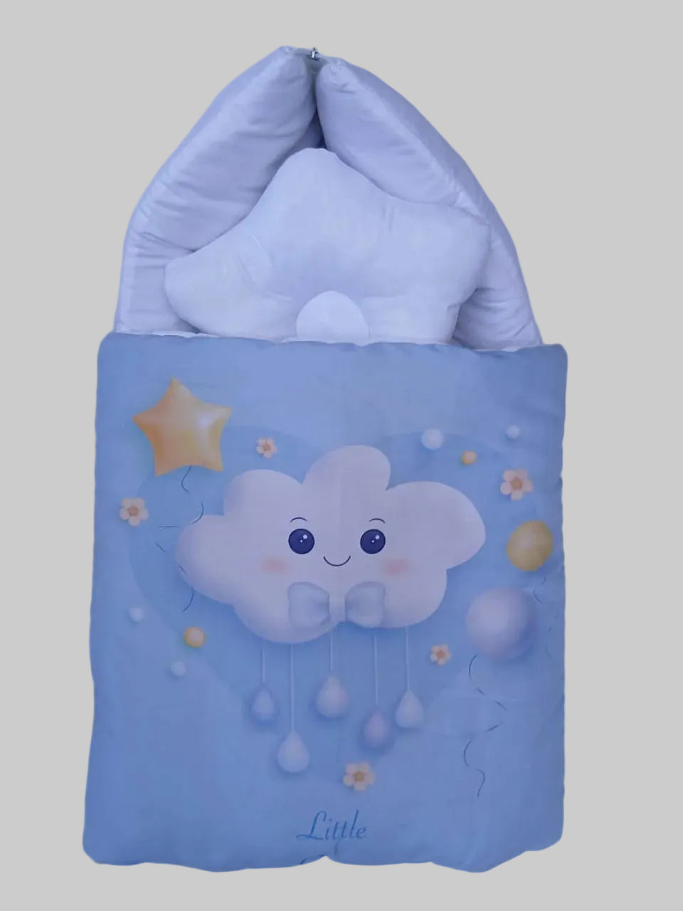 Cozy Carry Nest With Pillow – Cloud Theme ☁️