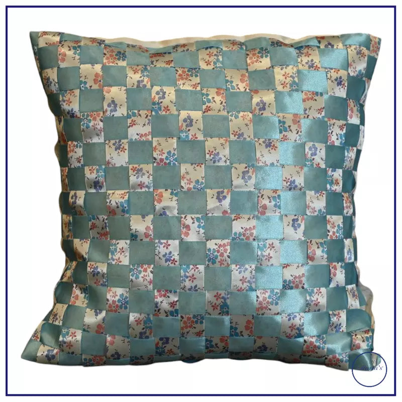 Handcrafted Silk Ribbon Cushion 2 Pcs