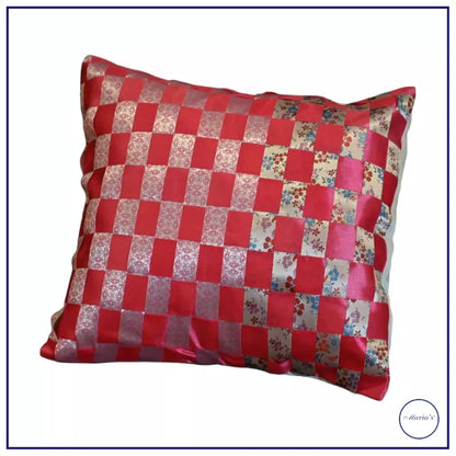 Handcrafted Silk Ribbon Cushion 2 Pcs