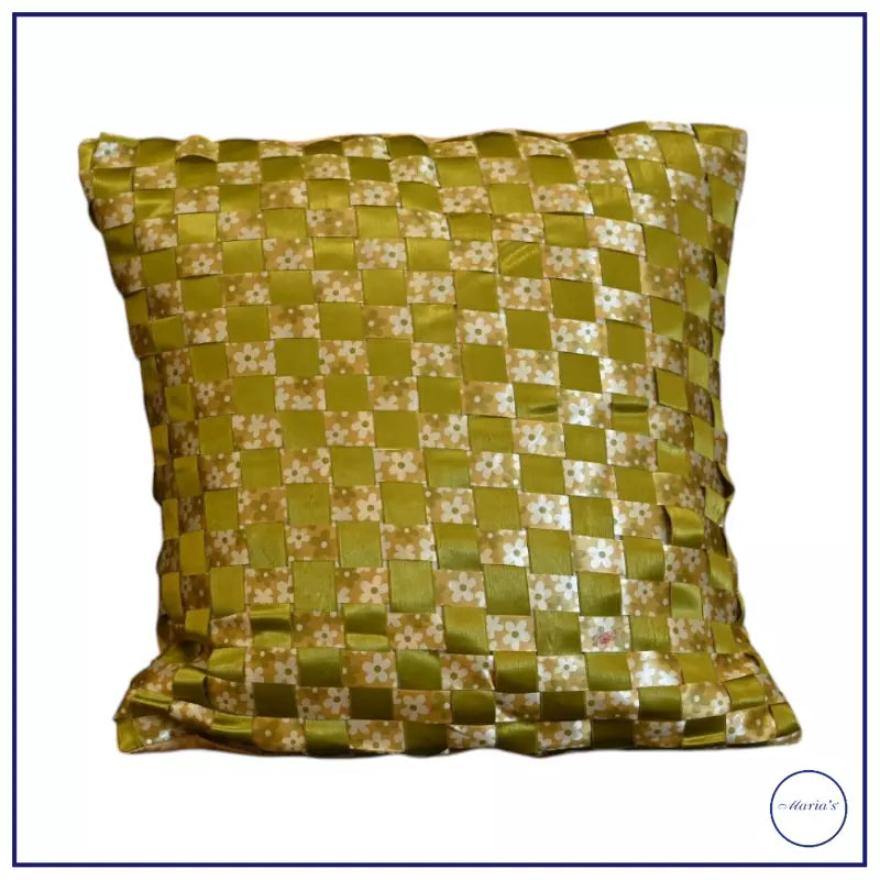 Handcrafted Silk Ribbon Cushion 2 Pcs