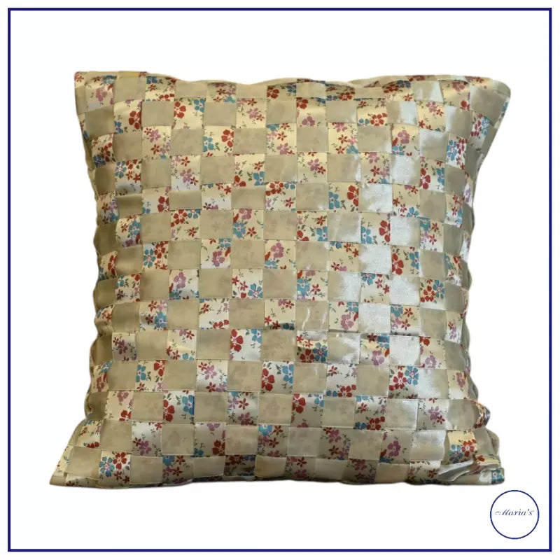 Handcrafted Silk Ribbon Cushion 2 Pcs