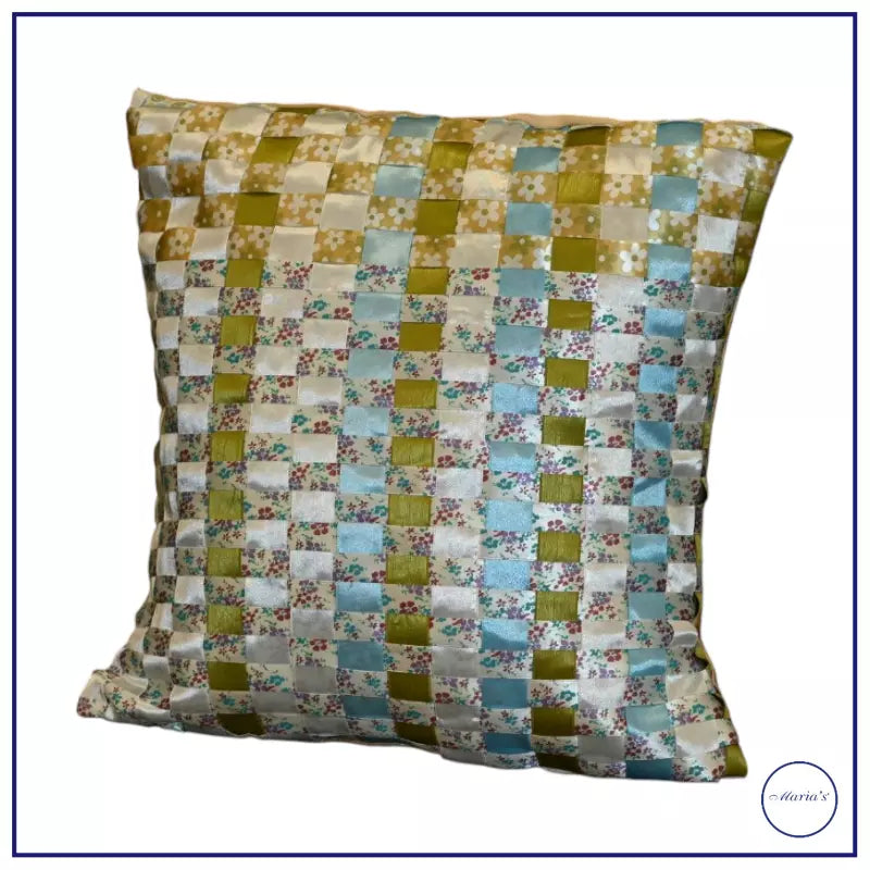 Handcrafted Silk Ribbon Cushion 2 Pcs