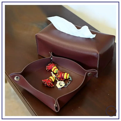 Elegant Leather Valet Tray for Keys & Jewelry – Home Organizer