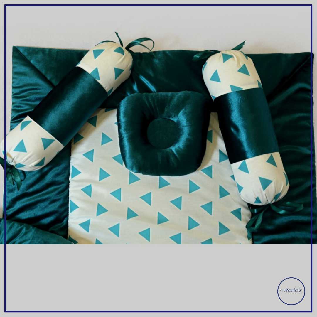 7pcs  Gadda Set In Velvet & Cotton Printed