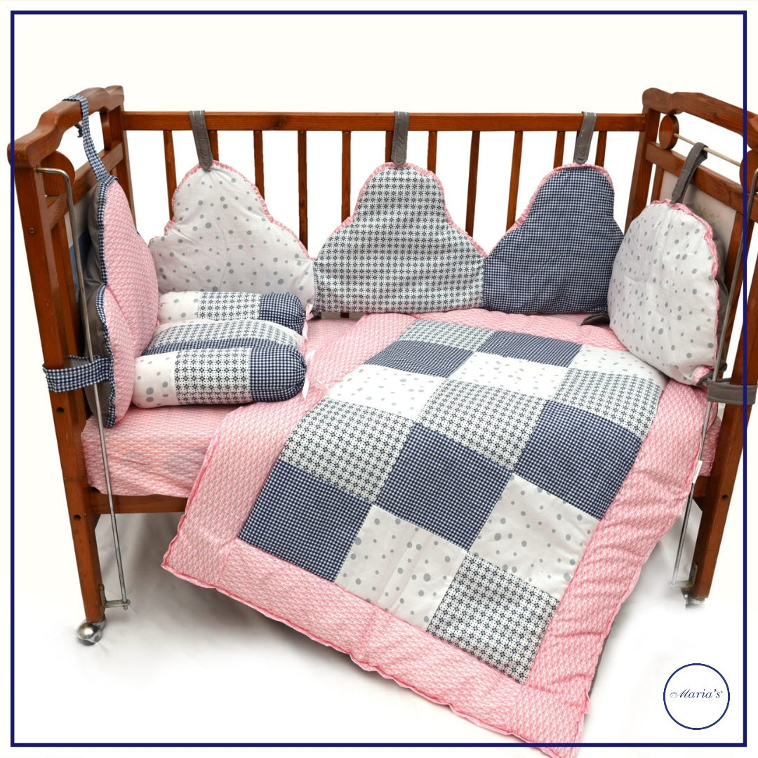 Cot Bumper Set In Cloud Shape