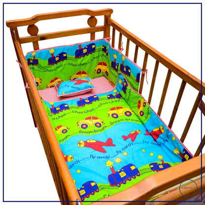 Cot Bumper Set With Cartoon Prints