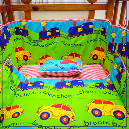 Cot Bumper Set With Cartoon Prints