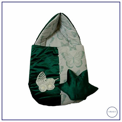 Velvet Carry Nest With Satin & Carry Crib Motive