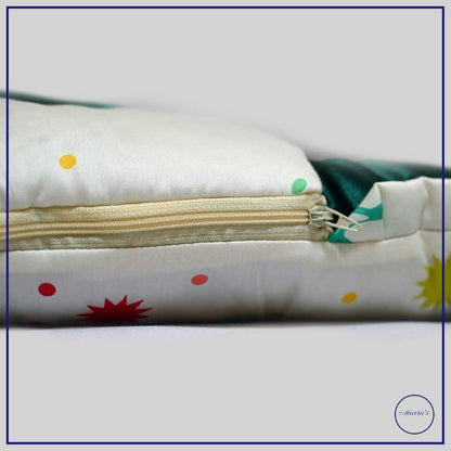 Velvet Carry Nest with Printed Cotton Stain With  Bow & Pillow