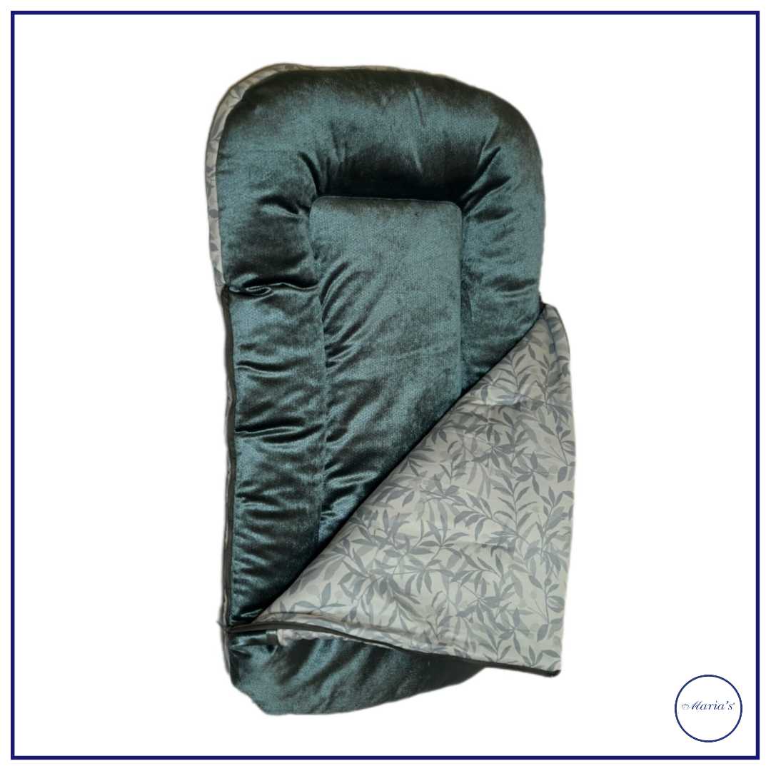 Velvet Carry Nest with Printed Cotton Stain With  Bow & Pillow