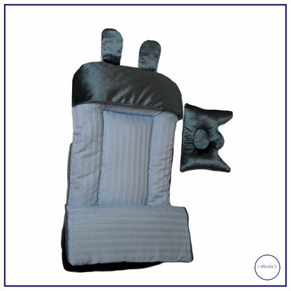 Velvet Carry nest With Fish Embroidery & Pillow