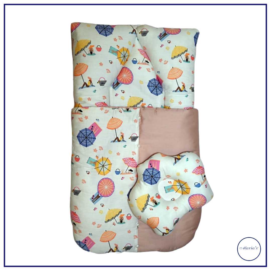 Carry Nest In Plain & Printed Cotton Satin With  Pillow