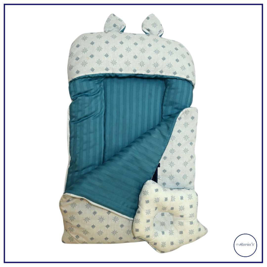 Carry Nest In Cotton Satin Plain& Printed With Applique,Pillow