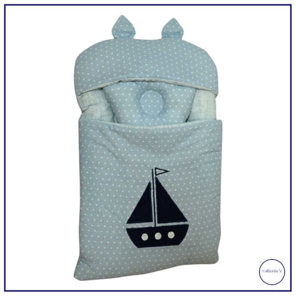 Carry Nest In Cotton Satin Plain& Printed With Applique,Pillow