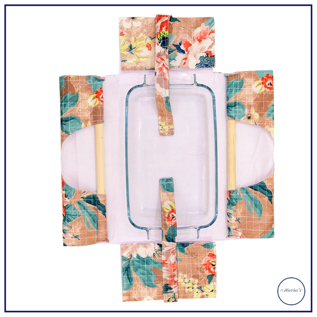 Pyrex Dish Holder With Wooden Handles