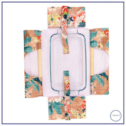 Pyrex Dish Holder With Wooden Handles