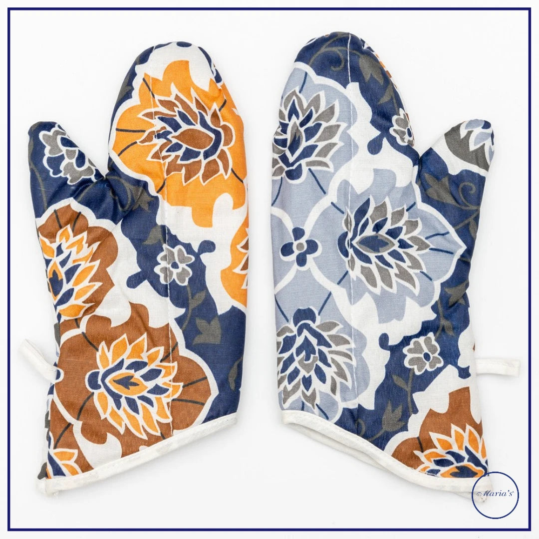 Kitchen Gloves Pair in Printed Cotton