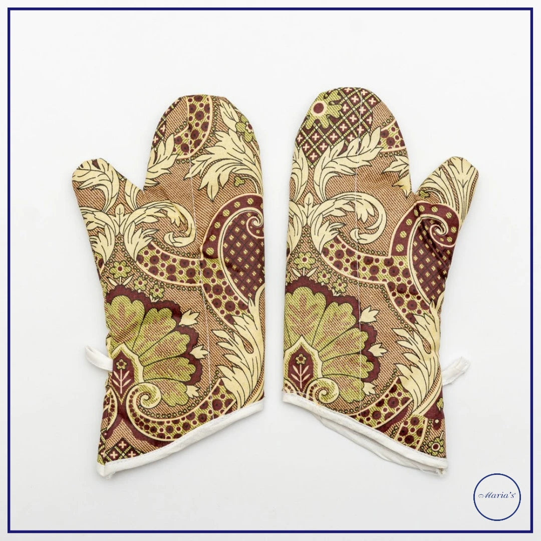 Kitchen Gloves Pair in Printed Cotton
