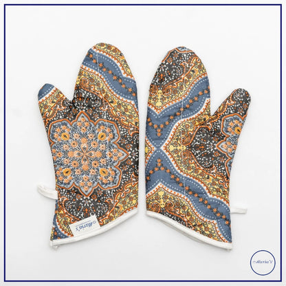 Kitchen Gloves Pair in Printed Cotton