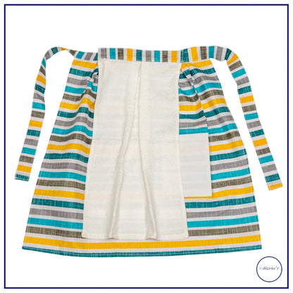 Apron printed cotton with towel and pocket