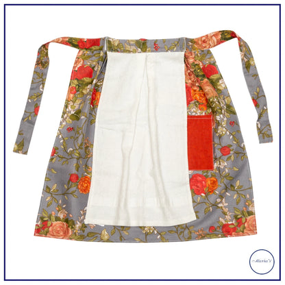 Apron printed cotton with towel and pocket