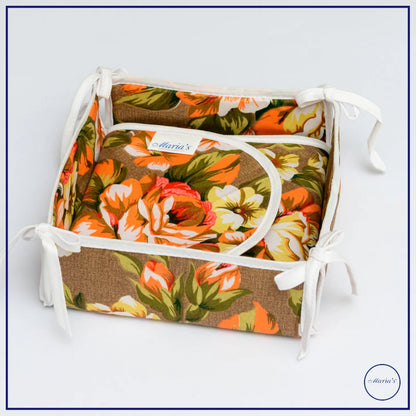 Bread Basket In Printed Cotton