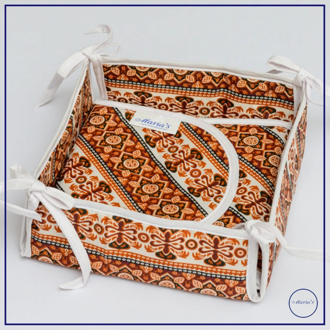 Bread Basket In Printed Cotton