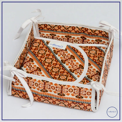 Bread Basket In Printed Cotton