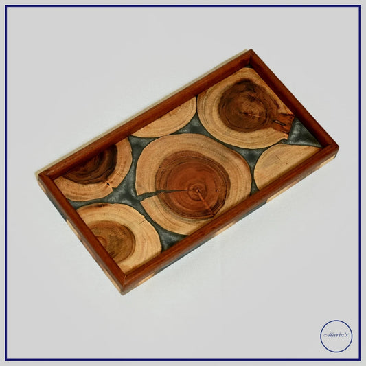 Rustic Wooden Serving Tray – Handcrafted Elegance