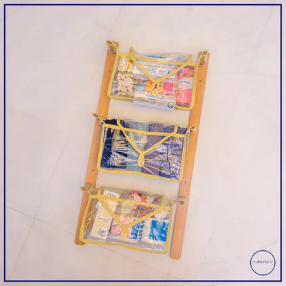 Wall hanging with wooden holder