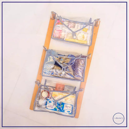 Wall hanging with wooden holder