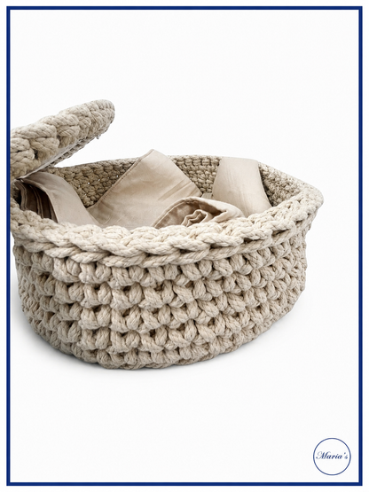 Premium Hand-Woven Roti Basket with Decorative Lid | Bread Basket for Dining Table