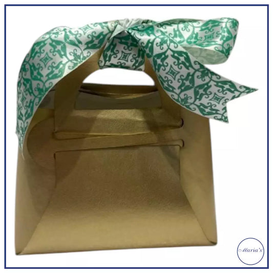 Elegant Brown Leather Gift Box with Gold Accents – Maria’s Pakistan