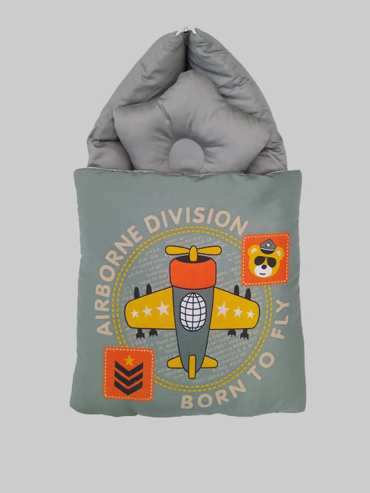 ✈️ Airplane-Themed Baby Sleeping Bag With Pillow