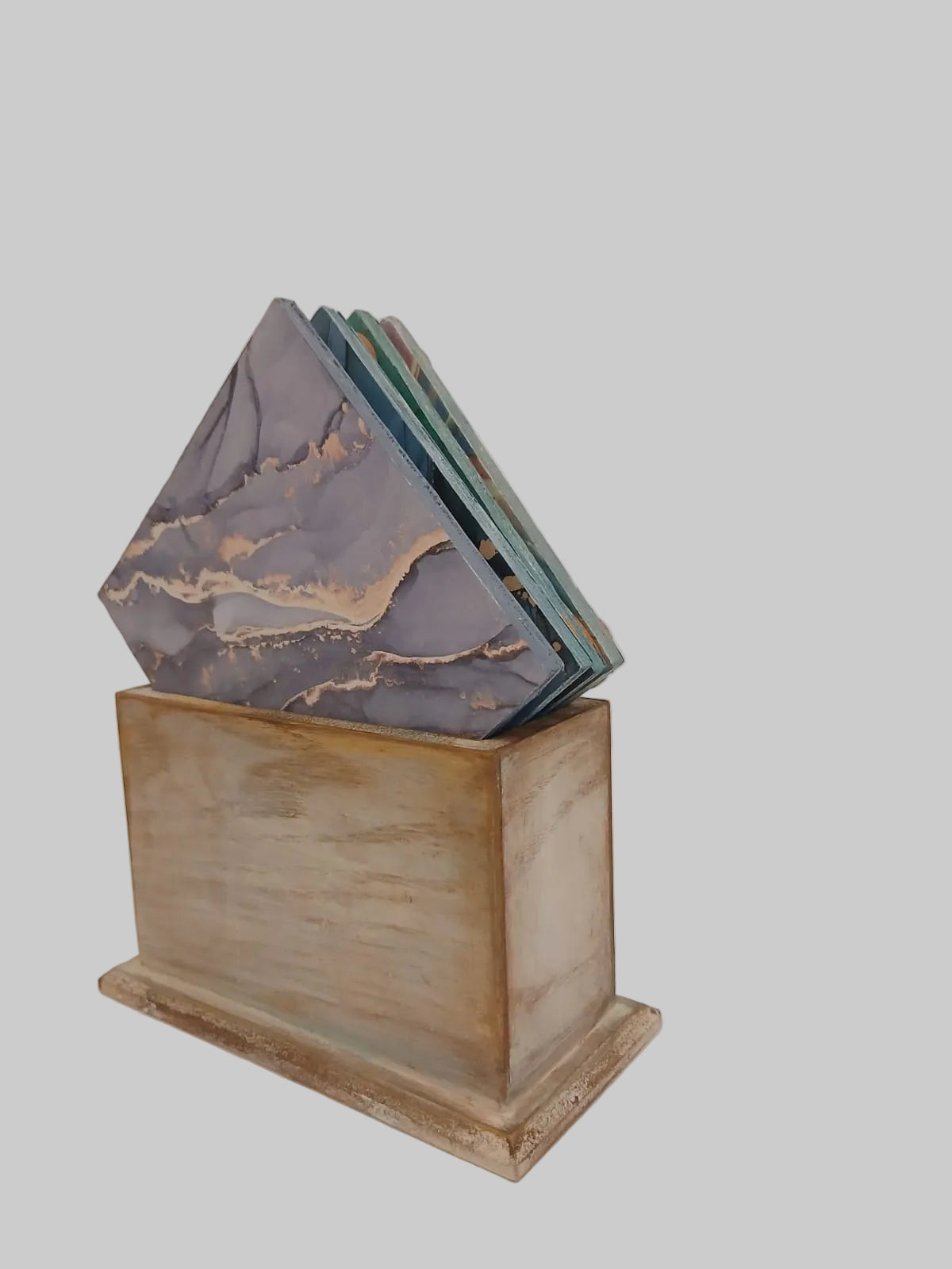 Handcrafted Wooden Ply Coasters With Decoupage & Hand Painted Box