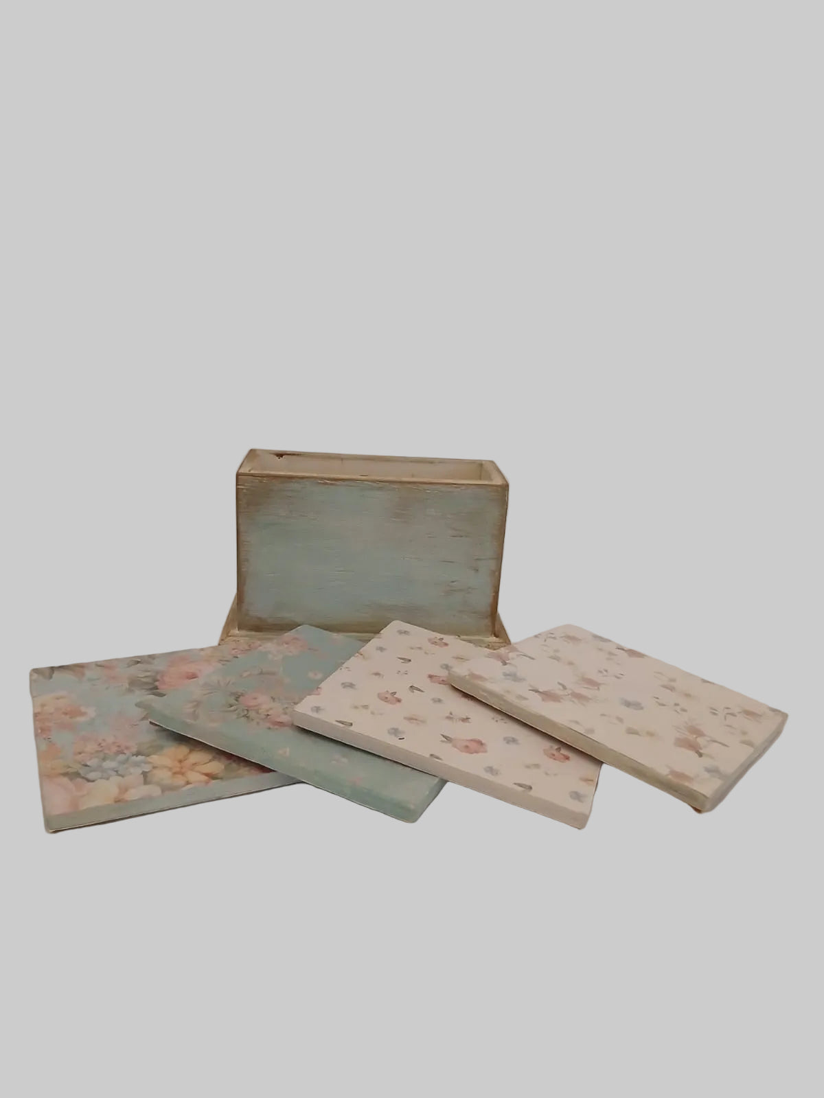 Handcrafted Wooden Ply Coasters With Decoupage & Hand Painted Box