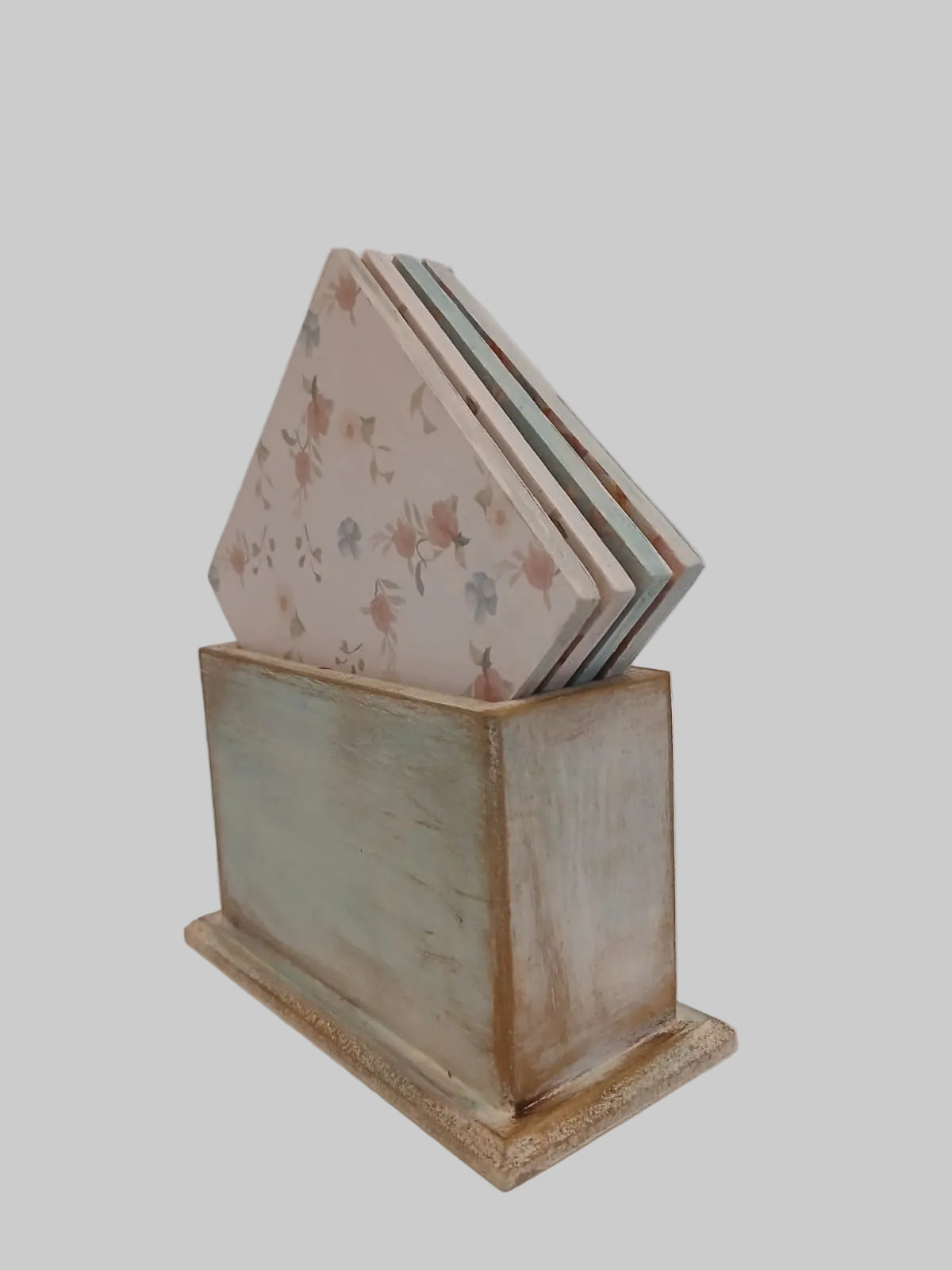 Handcrafted Wooden Ply Coasters With Decoupage & Hand Painted Box