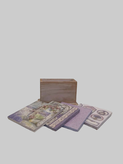 Handcrafted Wooden Ply Coasters With Decoupage & Hand Painted Box